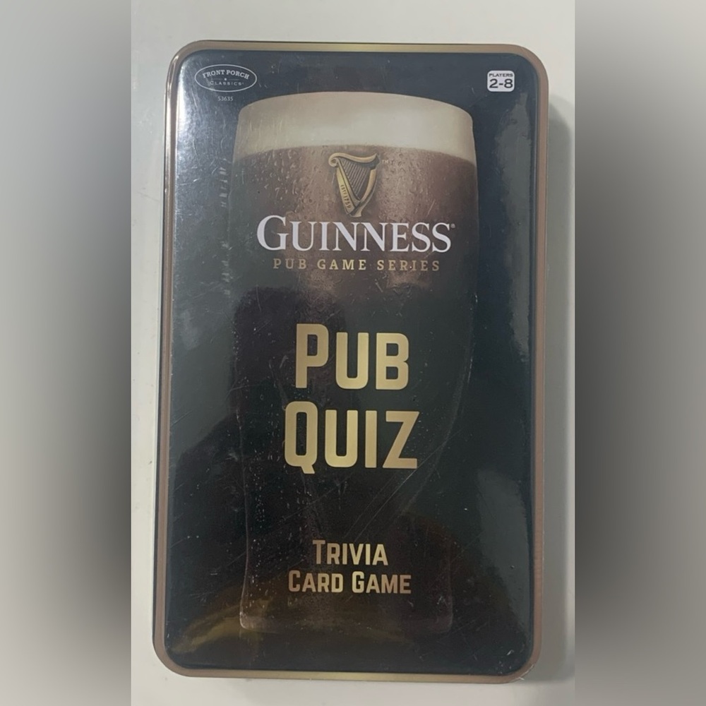 Guinness Pub Quiz Card Game - Black and Gold.